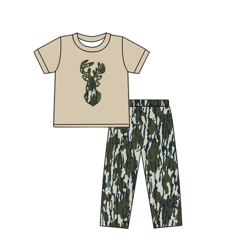 Preorder MOQ 5 Pcs BSPO0528 baby boys deer camo outfits