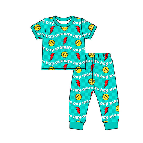 Preorder 10.08 MOQ 5 pcs BSPO0593 Mama's boy Boys Pajamas Set