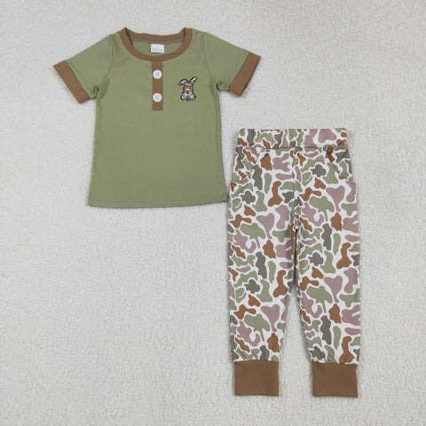 BSPO0603 Embroidery Easter Rabbit Camo Boys Set