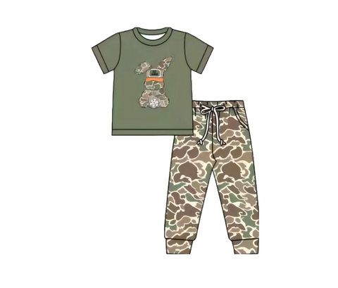 Preorder 10.28 MOQ 5 pcs BSPO0608 Easter Rabbit Bunny Camo Boys Set