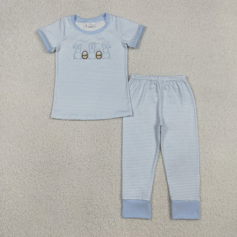 BSPO0610 Embroidery Easter Bunny Boys Pajamas Set