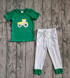 Preorder Samples BSPO0615 Embroidery Truck Car Green Boys Set