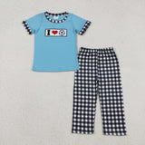 Embroidery I Love Ball Game Day Kids Matching Clothes
