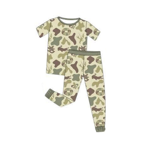 Preorder 12.01 MOQ 5 pcs BSPO0629 Mardi Gras Camo Boys Pajamas Set