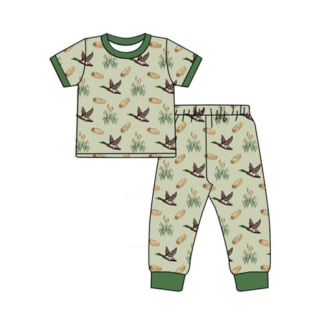 Preorder 12.06 MOQ 5 pcs BSPO0635 Hunting Mallard Ducks Boys Pajamas Set