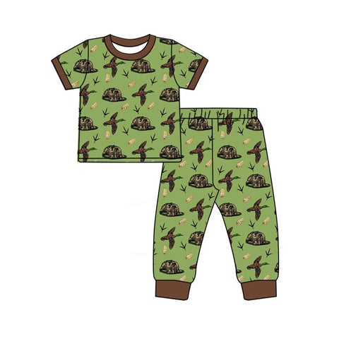Preorder 12.06 MOQ 5 pcs BSPO0636 Hunting Mallard Ducks Hat Boys Pajamas Set