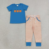 Embroidery Fall Pumpkin Kids Matching Clothes
