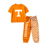 Preorder MOQ 5 Pcs Each Style School Team Mascot Plaid Boys Jogger Set
