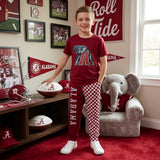 BSPO0697 Vinyl School Team Plaid Red Boys Set