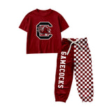 Preorder MOQ 5 Pcs Each Style School Team Mascot Plaid Boys Jogger Set