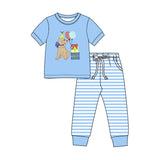 Preorder MOQ 5 pcs Each Style Happy Birthday Puppy Balloon Gift Print Kids Matching Clothes