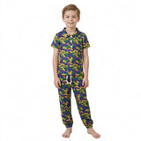 BSPO0721 Mardi Gras Purple Green Yellow Cmao Polo Boys Set