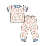 Preorder MOQ 5 pcs Each Style Baseball Print Pajamas Kids Matching Clothes