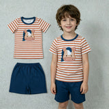 BSSO0380 Embroidery Cow Horse Cute Boy Shorts Set