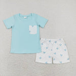 BSSO0413 Love Sky Blue Shorts Boys Set