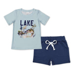 BSSO0449 LAKE life Fish Blue Boy's Shorts Set