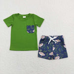 BSSO0480 Mallard Green Boys Shorts Set