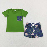 BSSO0480 Mallard Green Boys Shorts Set