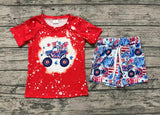 BSSO0583 4th of July Truck USA Boys Shorts Set