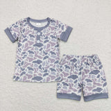 BSSO0605 Camo Boys Shorts Set Pajamas