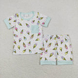 BSSO0622 Ice Cream Boys Shorts Pajamas Set