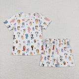 BSSO0660 Cartoon Dog Boys Shorts Set