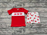 BSSO0670 Crab Red Boys Shorts Set