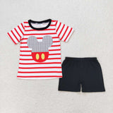 BSSO0801 Cartoon Mouse Boys Shorts Set