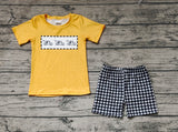 BSSO0820 Car Yellow Boys Shorts Set