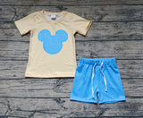 BSSO0875 Cartoon Mouse Yellow Boys Shorts Set