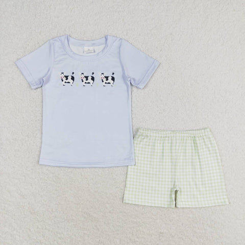 BSSO0935 Farm Cow Boys Shorts Set