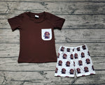 BSSO0936 Dog Mallard Brown Boy Shorts Set