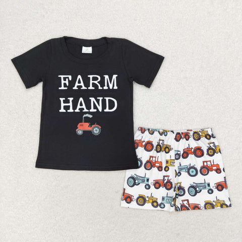 BSSO0942 Offset printing Farm Hand Boys Shorts Set