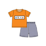 BSSO0964 Cartoon Fish Orange Boys Shorts Set