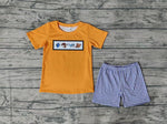 BSSO0964 Cartoon Fish Orange Boys Shorts Set