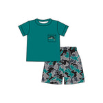 Preorder 12.01 BSSO1091 Hunting Fish Camo Green Boys Shorts Set