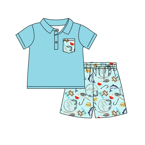 Preorder 12.01 BSSO1094 Daddy's Fishing Buddy Boys Shorts Set