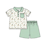 Preorder 12.05 BSSO1105 Mallard Ducks Green Boys Shorts Set