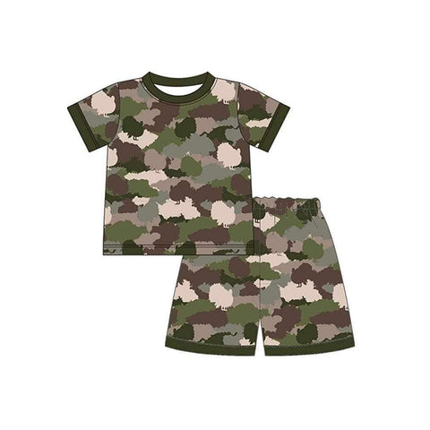 Preorder 12.08 BSSO1114 Hunting Camo Boys Shorts Pajamas Set