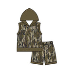 Preorder 12.10 BSSO1129 Hunting Camo Hoodie Boys Shorts Set