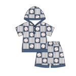 Preorder 12.13 BSSO1137 Softball Blue Hoodie Boys Shorts Set