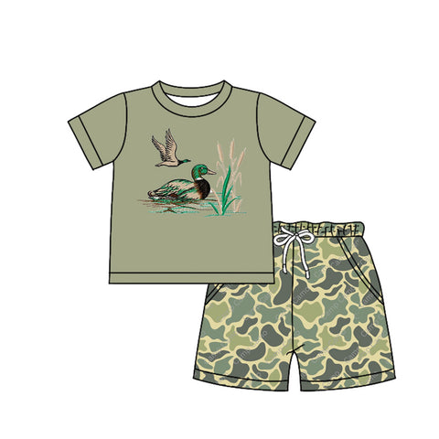 Preorder 12.20 BSSO1155 Mallard Ducks Camo Boys Shorts Set