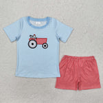 BSSO1172 Embroidery Chick Truck Boys Shorts Set