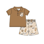 Preorder 12.30 BSSO1179 Wild West Boots Boys Shorts Set