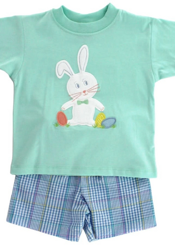 Preorder 12.31 BSSO1185 Easter Rabbit Bunny Egg Boys Shorts Set