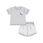 Preorder 01.03 BSSO1189 Mallard Ducks Grey Boys Shorts Set