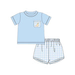 Preorder BSSO1190 Dog Sky Blue Boys Shorts Set