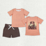 BSSO1202 Hunting Fishing Orange Boys Shorts Set