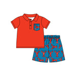 Preorder 01.06 BSSO1204 Crawfish Red Boys Shorts Set