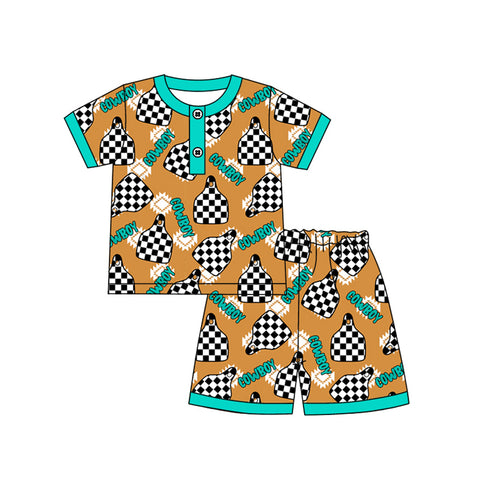 Preorder 01.11 BSSO1219 Cowboy Boys Shorts Pajamas Set